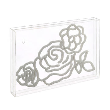 Crowd Of Roses Contemporary Glam Acrylic Box USB Operated LED Neon Light - JONATHAN Y